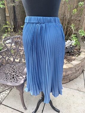 Shein XL Blue Pleated Midi Skirt - Classic